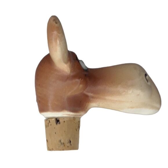 Moose Jug Bottle Stopper Cork Vintage Handpainted - Picture 4 of 5